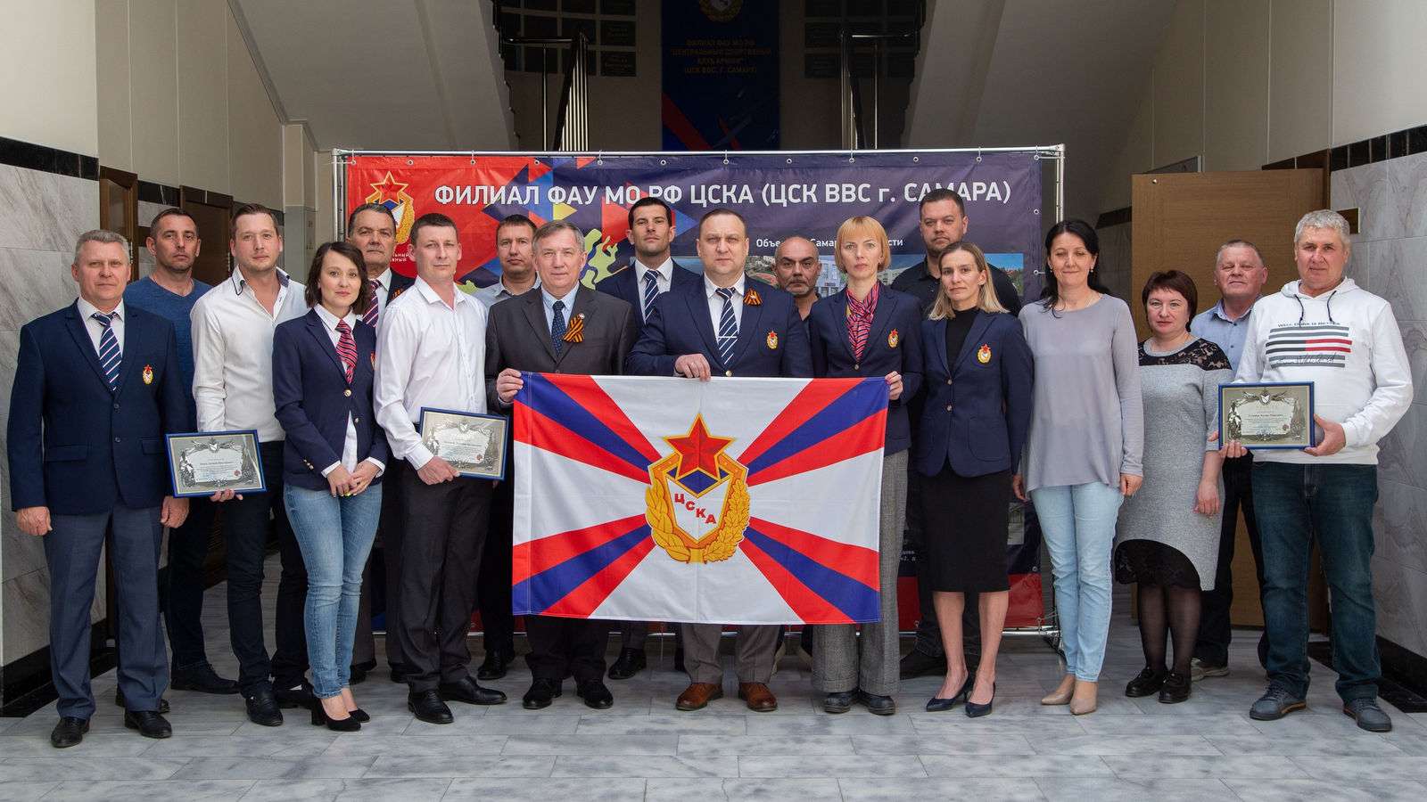 В ЦСКА/Самара прошло торжественное построение приуроченное к 77-ой годовщине Победы в Великой Отечественной войне