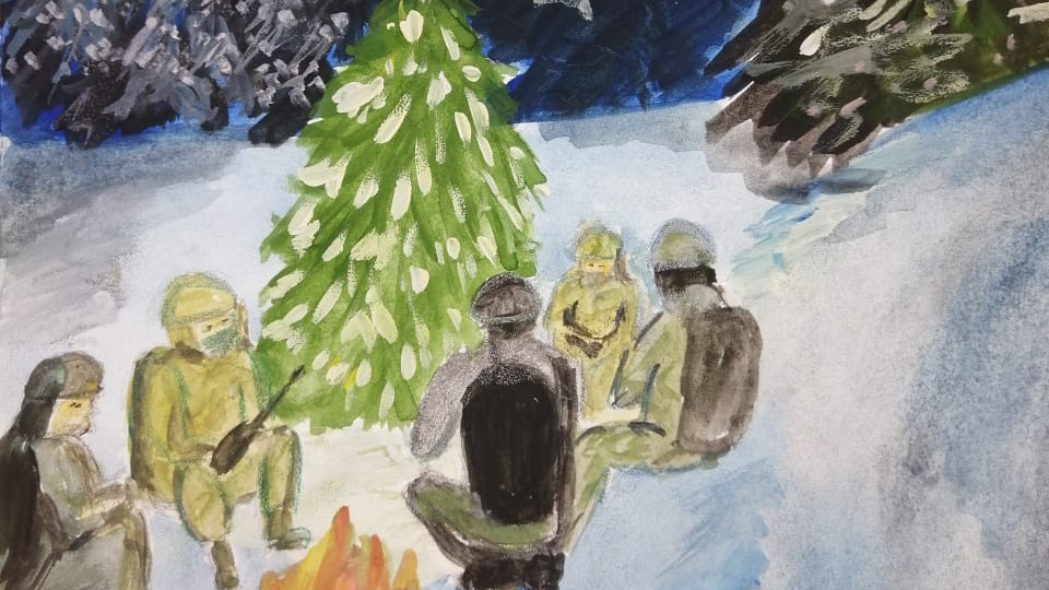 Воспитанники СШ (ОРК) филиала ЦСКА/Хабаровск нарисовали военнослужащим участвующим в СВО рисунки к Новому году