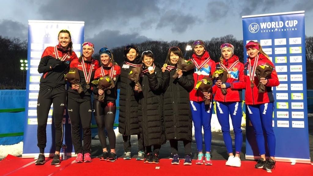 Конькобежцы ЦСКА завоевали три награды в первый соревновательный день на Этапе Кубка мира в Томакомае