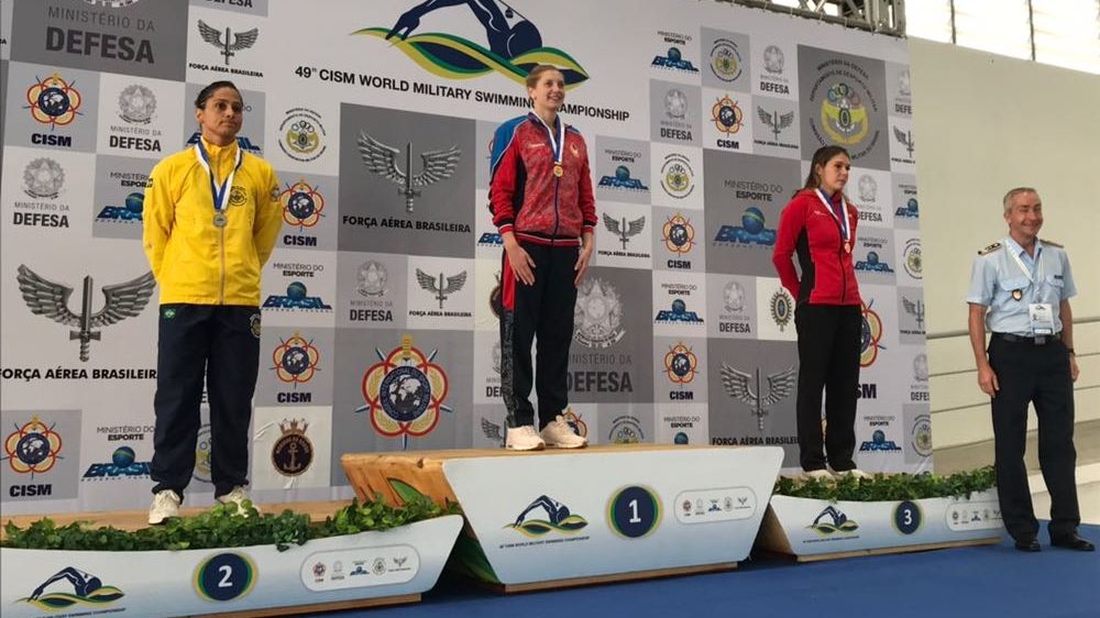 Пловцы ЦСКА завоевали 7 медалей во второй день ЧМ CISM в Бразилии