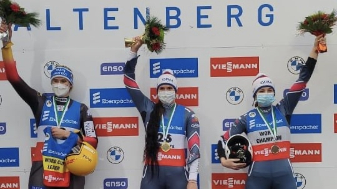 Армейская саночница Татьяна Иванова первенствовала на этапе Кубка мира в Альтенберге