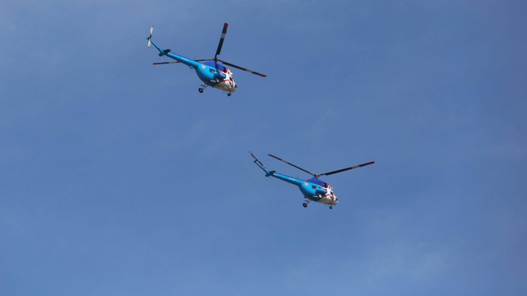 Вертолеты Ми-2 ЦСКА/Самара выступили на Параде Победы