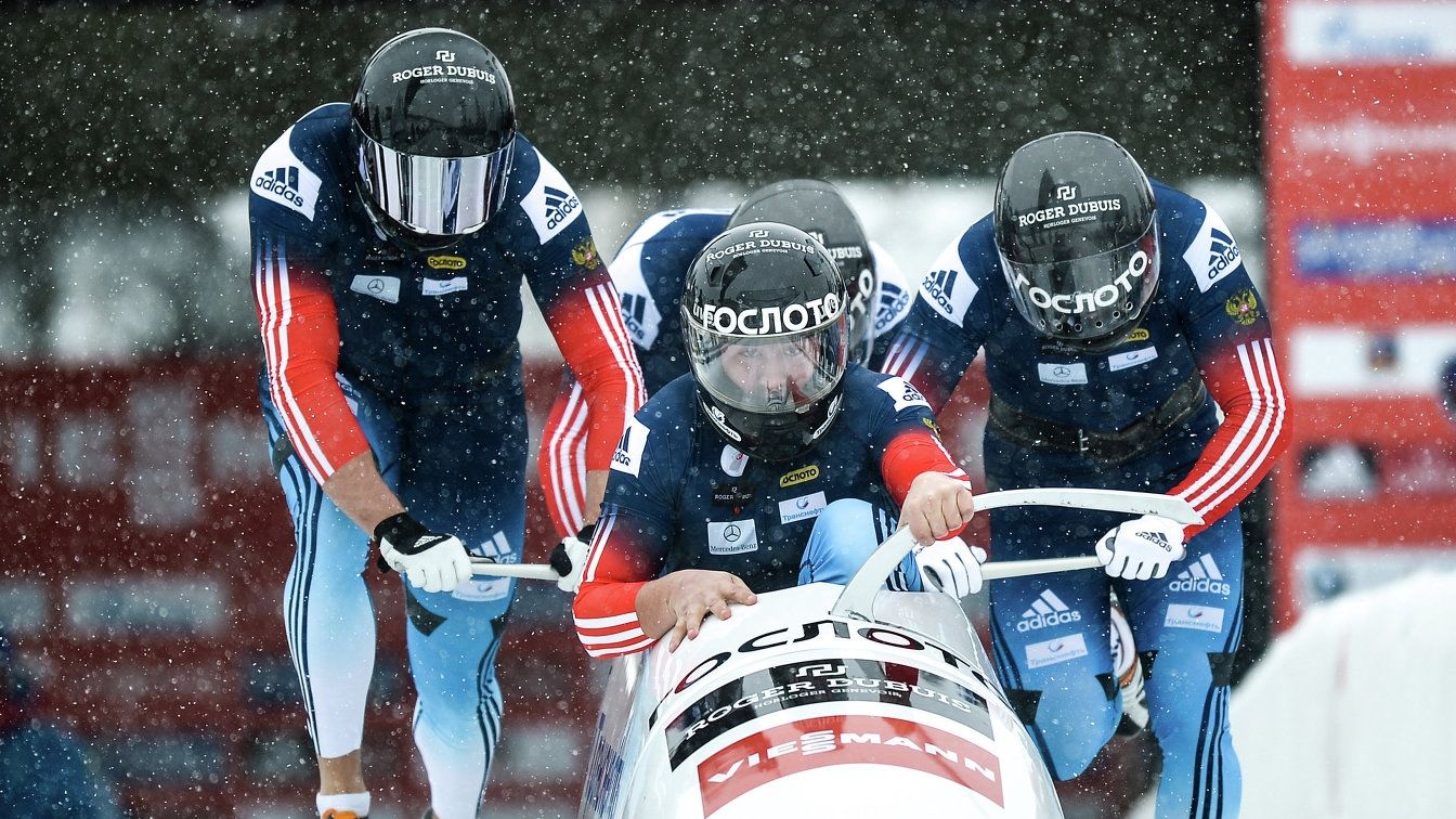 Экипаж Александра Касьянова (ЦСКА) победил в соревнованиях бобслейных четверок на заключительном этапе КМ