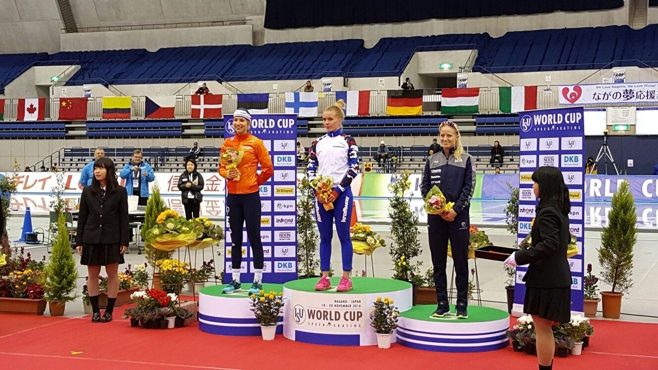 Наталья Воронина (ЦСКА) выиграла «золото» на дистанции 3000 м на Кубке мира по конькобежному спорту в Нагано