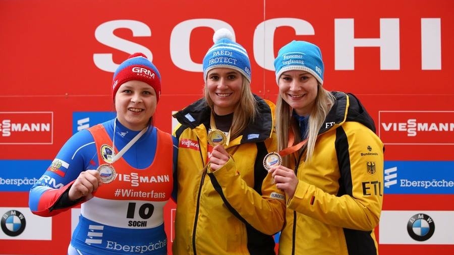 Армейская саночница Виктория Демченко стала второй на этапе Кубка мира в Сочи