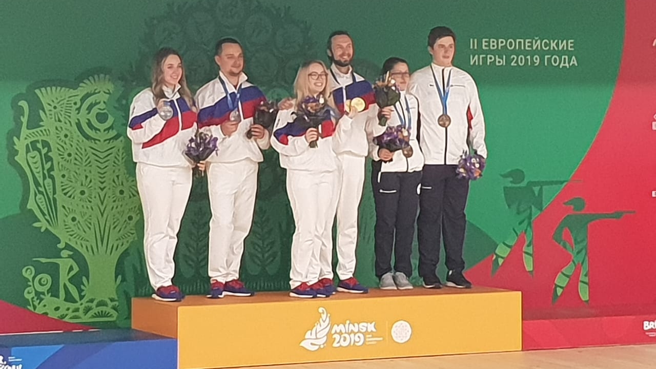 Спортсмены ЦСКА взяли «золото» и «серебро» в стрельбе из винтовки в миксте на Европейских играх