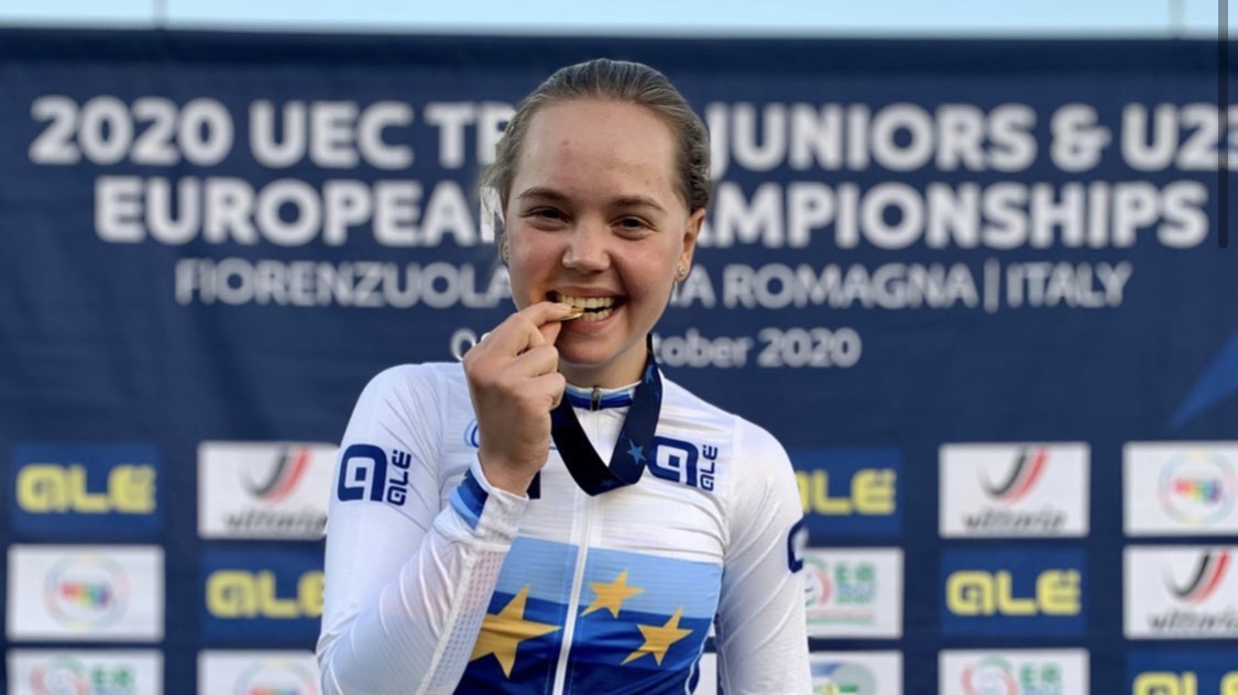 Мария Новолодская (ЦСКА) первенствовала на чемпионате Европы по велотреку среди юниоров и молодежи в Италии