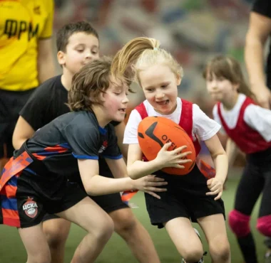 Детский фестиваль по регби ко Дню Защитника Отечества состоялся в манеже ЦСКА