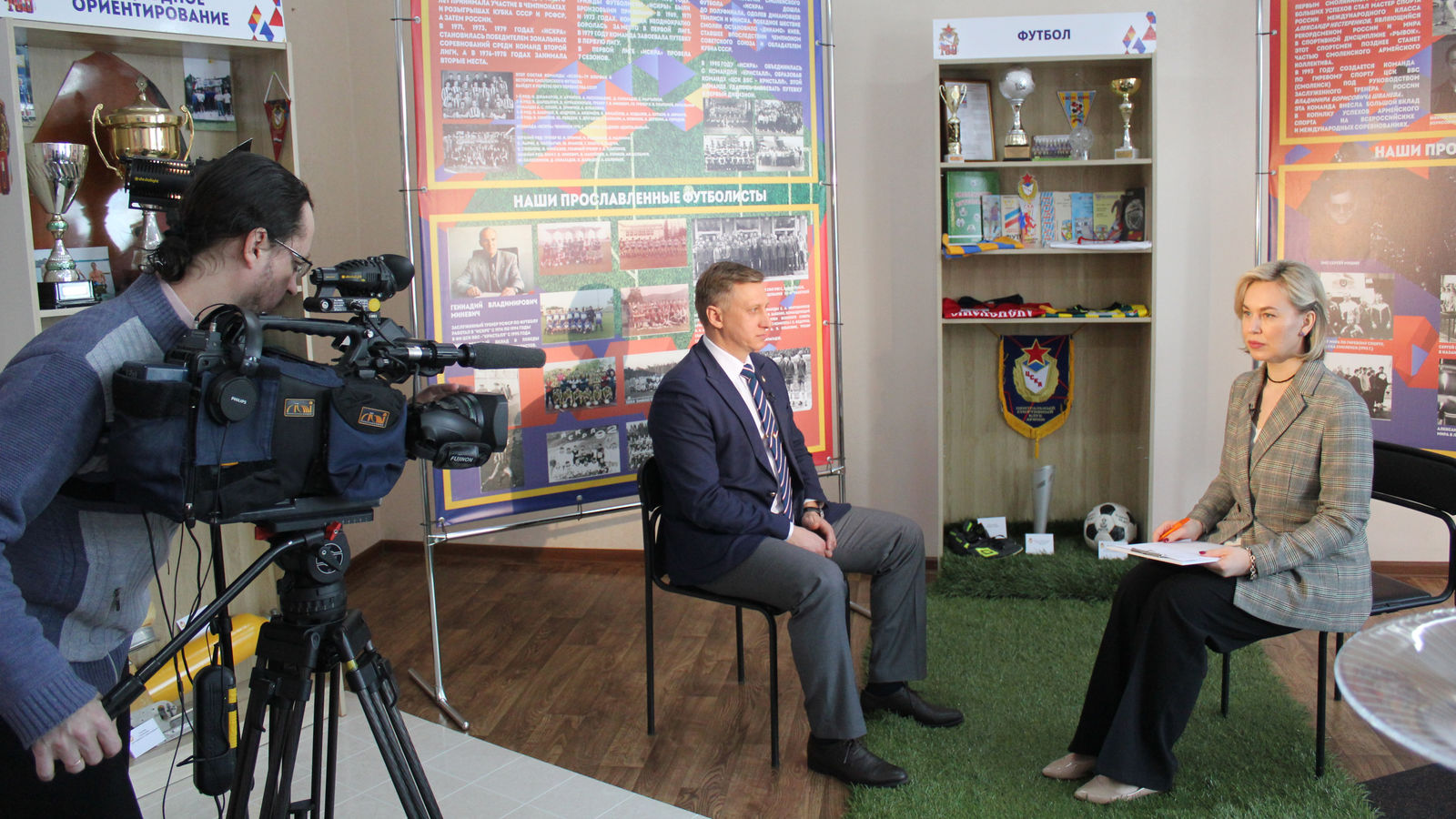В смоленском филиале ЦСКА прошли съемки первого интервью из цикла к 100-летию ЦСКА