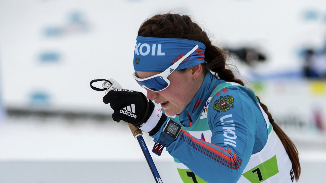 Юлия Белорукова (ЦСКА) стартует в эстафетной гонке на чемпионате мира по лыжным гонкам