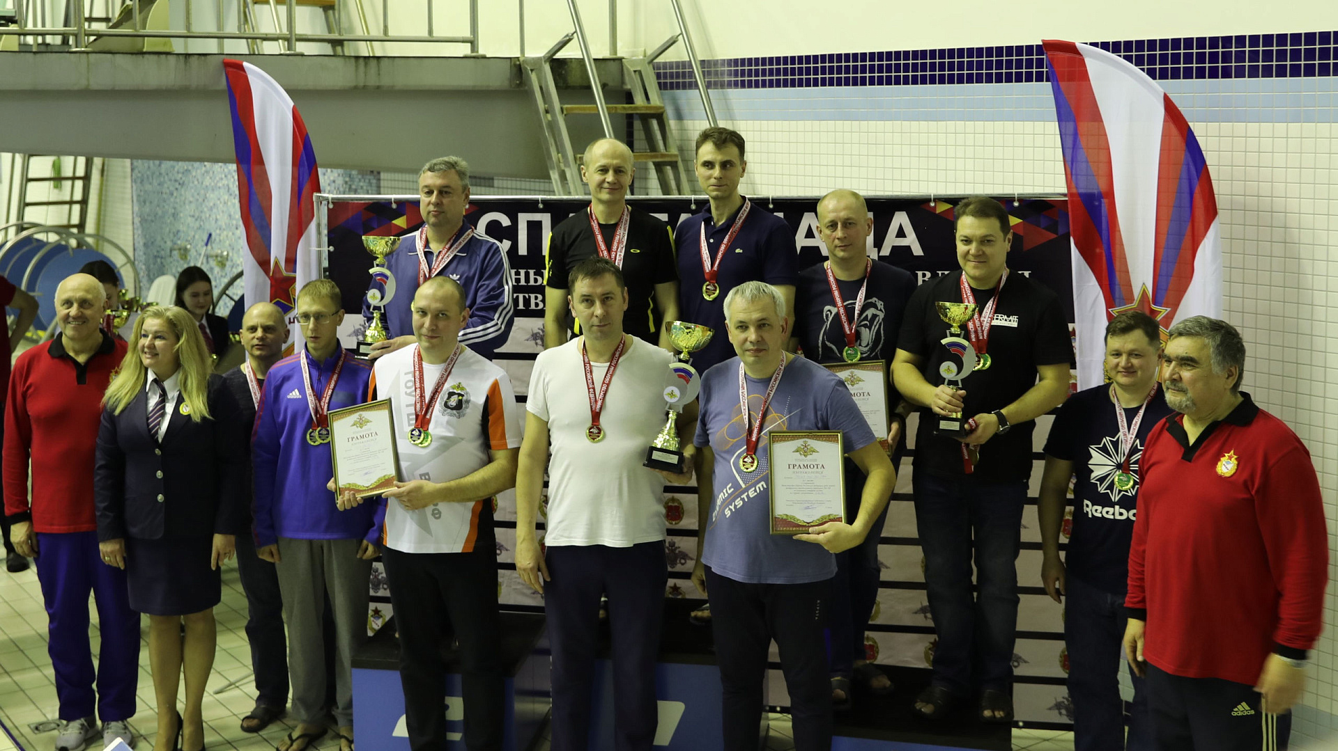 Команды ГОМУ ГШ ВС РФ и НЦУЯО первенствовали в командном зачете турнира по плаванию Спартакиады ЦОВУ МО РФ